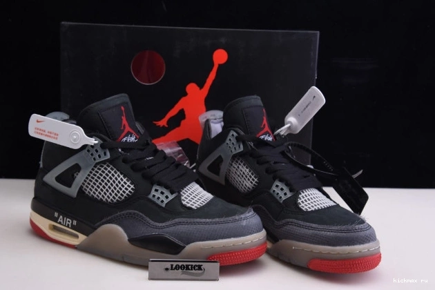Cheap CV9388-001 Off x Jordan 4 Air Bred White Retro 0729